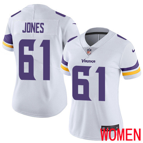 Minnesota Vikings #61 Limited Brett Jones White Nike NFL Road Women Jersey Vapor Untouchable->youth nfl jersey->Youth Jersey